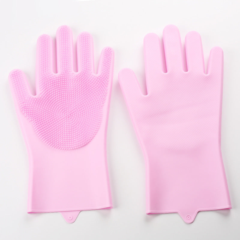 Silicone Pet Bathing Gloves Scrub Brush