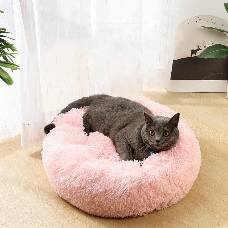 Cama donut antiestrés para perros y gatos