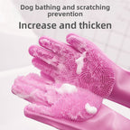 Silicone Pet Bathing Gloves Scrub Brush